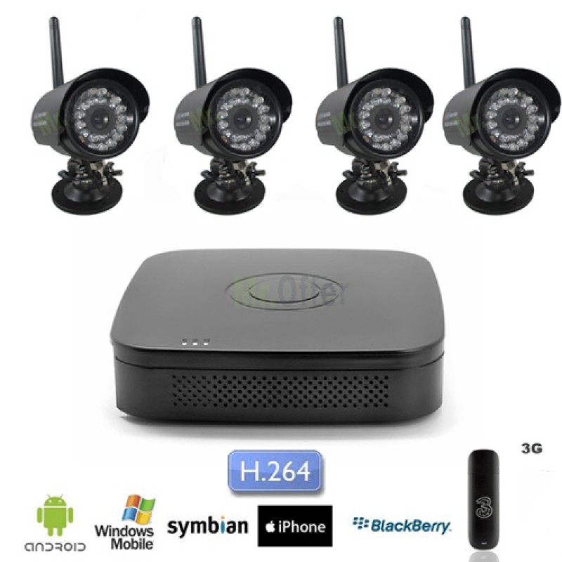 Kit videosorveglianza senza fili da esterno
